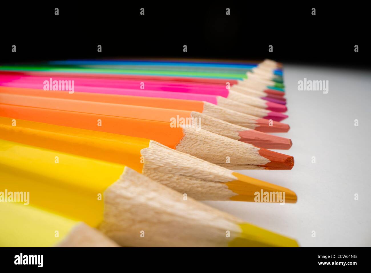 Gros plan des crayons de couleur Banque D'Images