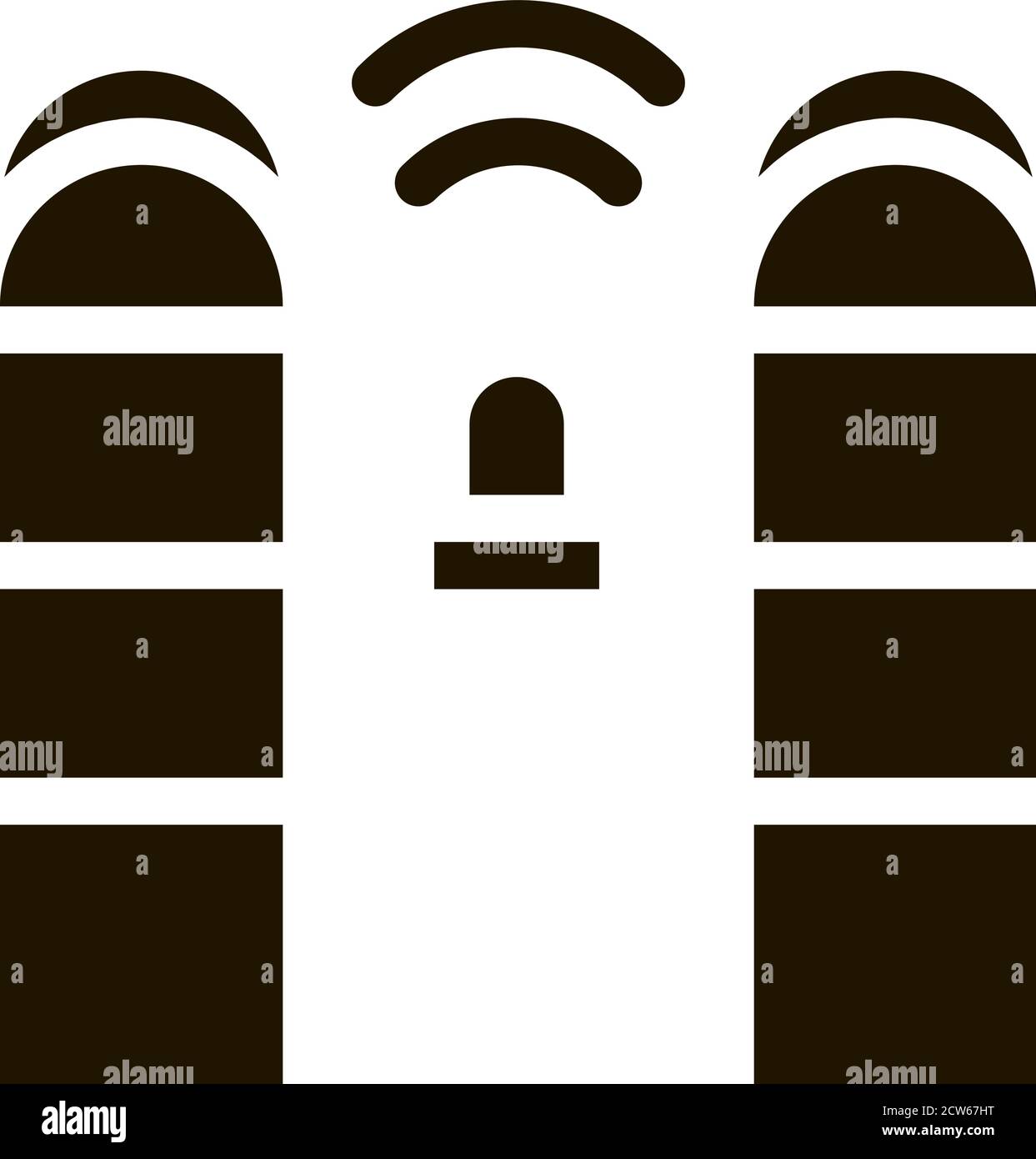 Illustration du glyphe du vecteur de l'icône de contrôle du signal d'alarme Illustration de Vecteur