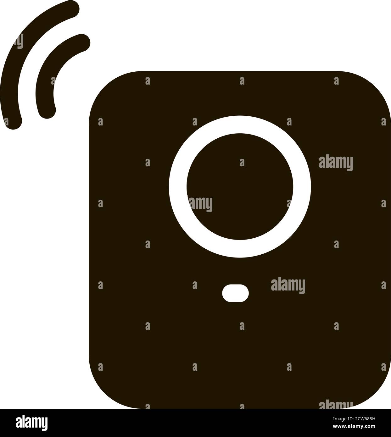Illustration du glyphe du vecteur de l'icône du capteur de signal d'alarme Illustration de Vecteur