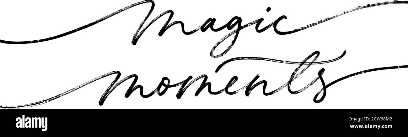 Citation de Magic moments, calligraphie de style pinceau Illustration de Vecteur