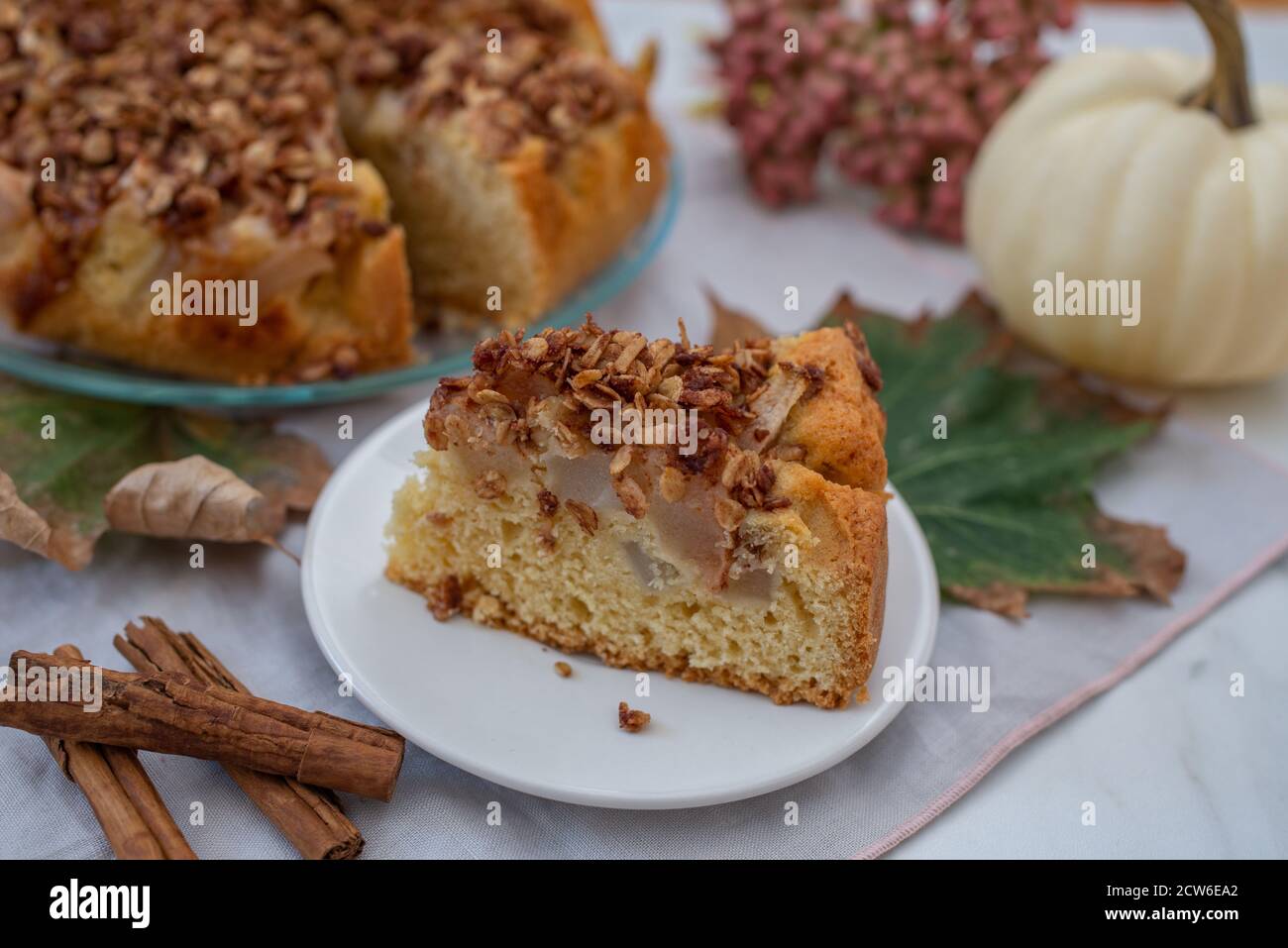 tarte douce à la vanille maison Banque D'Images