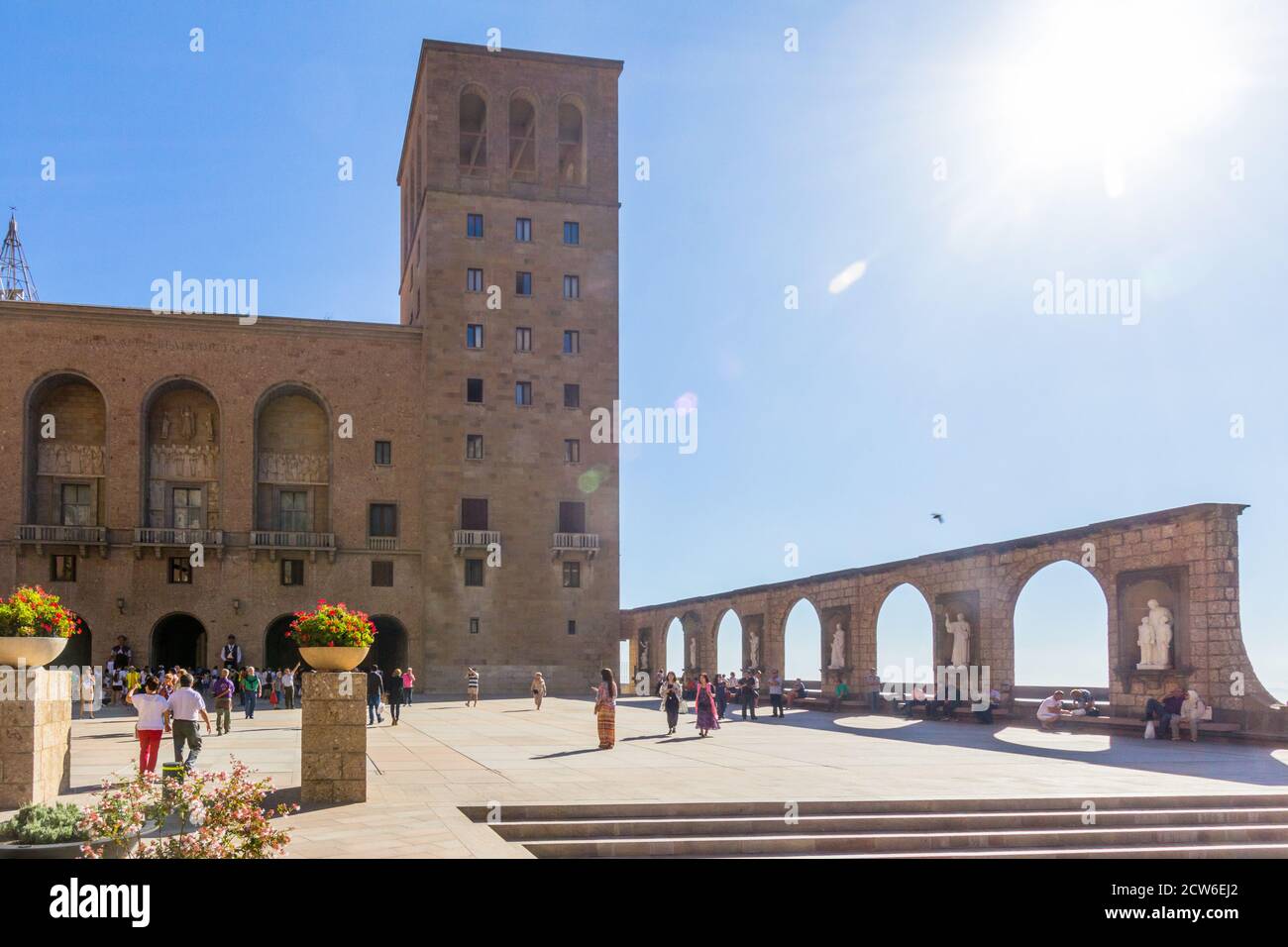 L'abbaye de Sta Maria à Montserrat, Barcelone, Espagne Banque D'Images