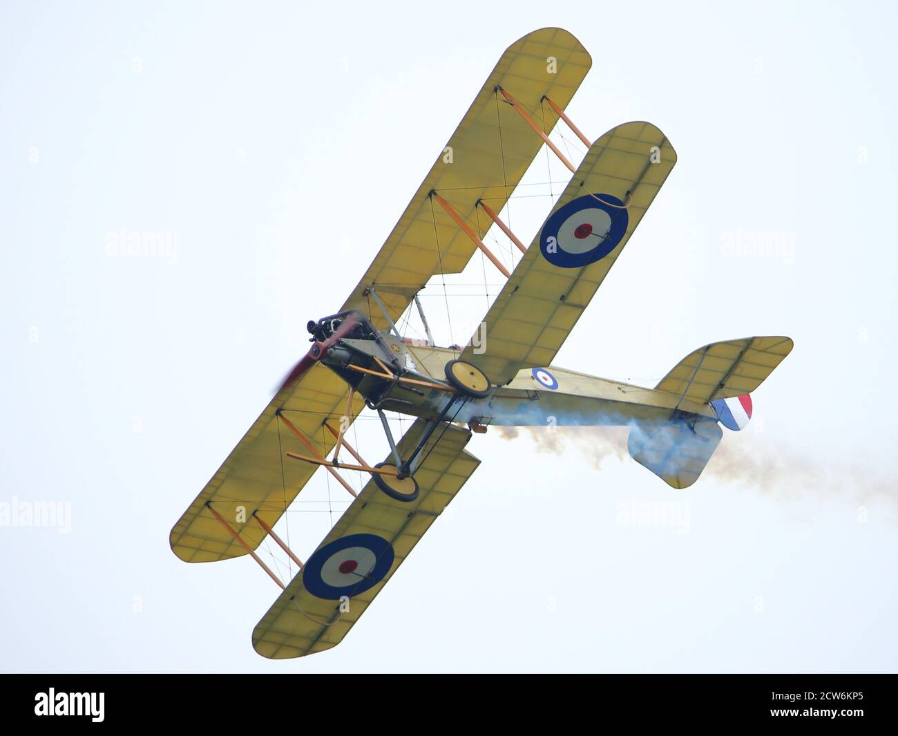 La Royal Aircraft Factory BE2c de la Great War Display Team au salon aérien Cosford 2016, Shropshire, Royaume-Uni Banque D'Images