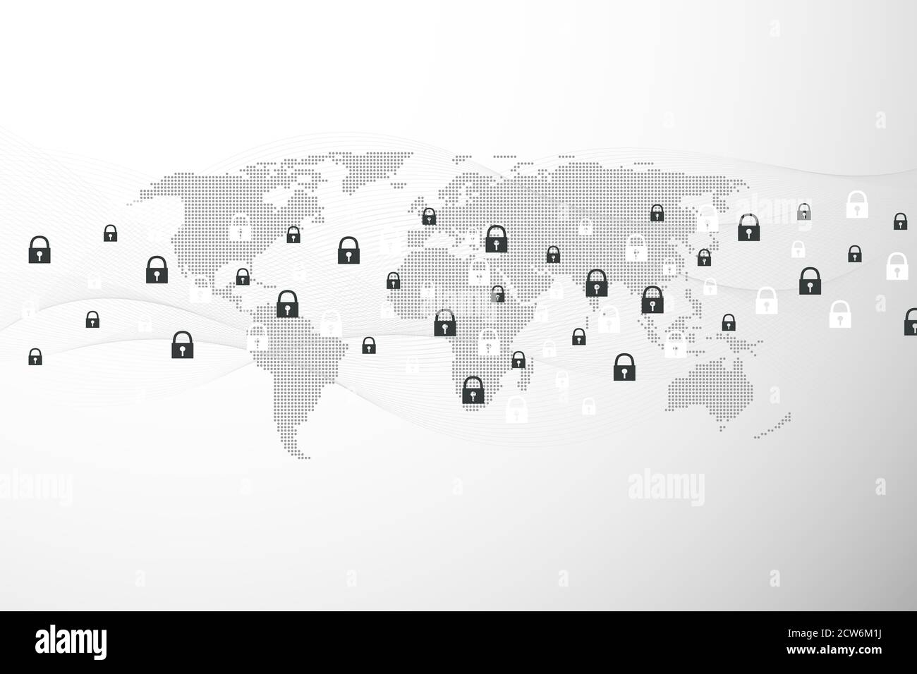 Arrière-plan de la connexion réseau globale. Concept de cybersécurité dans le monde entier. Arrière-plan de communication Internet. Design graphique technologique Banque D'Images