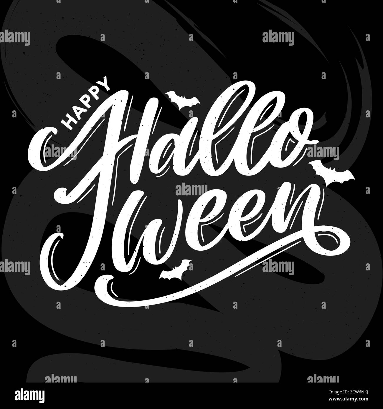 Halloween lettering carte de voeux calligraphie texte pinceau noir vecteur Illustration de Vecteur