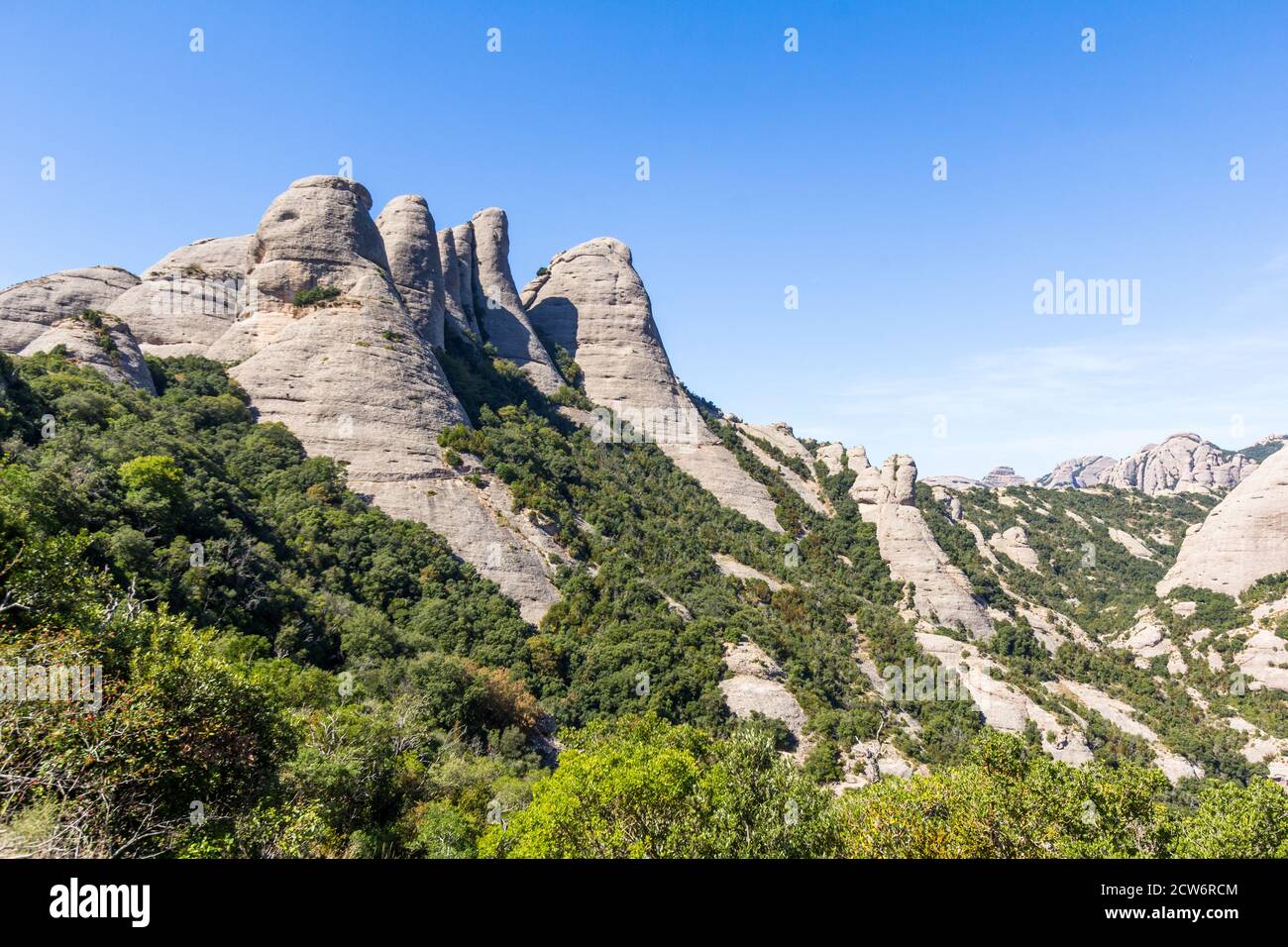 Les montagnes de Montserrat à Barcelone, en Espagne, sont une destination populaire pour la randonnée Banque D'Images