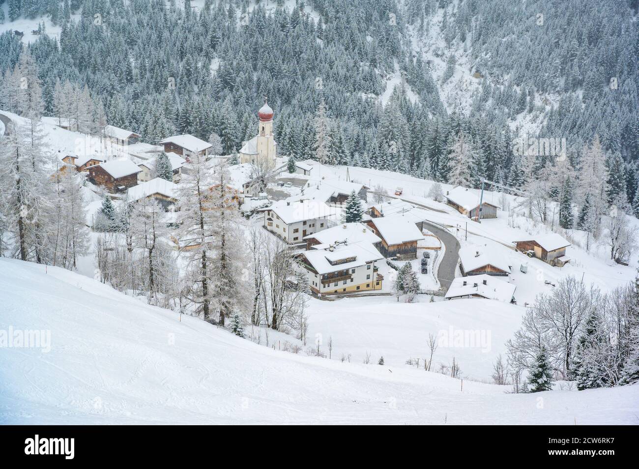 Gramais - le plus petit village d'Autriche en paysage d'hiver, Lechtal, Reutte Banque D'Images