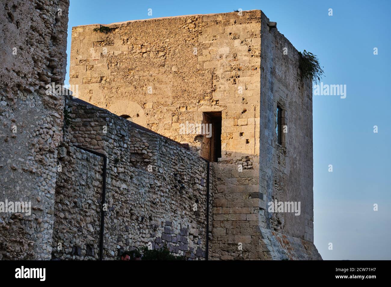 Ancienne ruine du château médiéval de San Michele à Cagliari, Sardaigne, Italie Banque D'Images