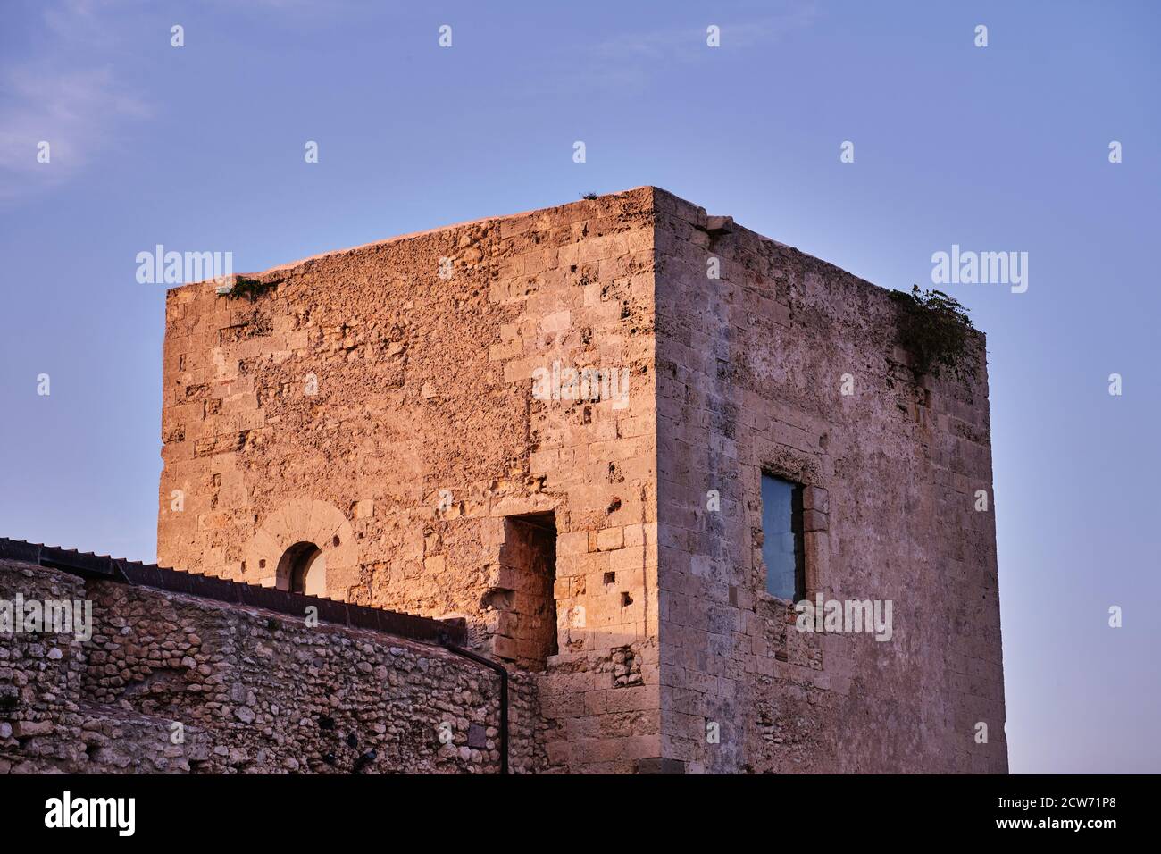 Ancienne ruine du château médiéval de San Michele à Cagliari, Sardaigne, Italie Banque D'Images