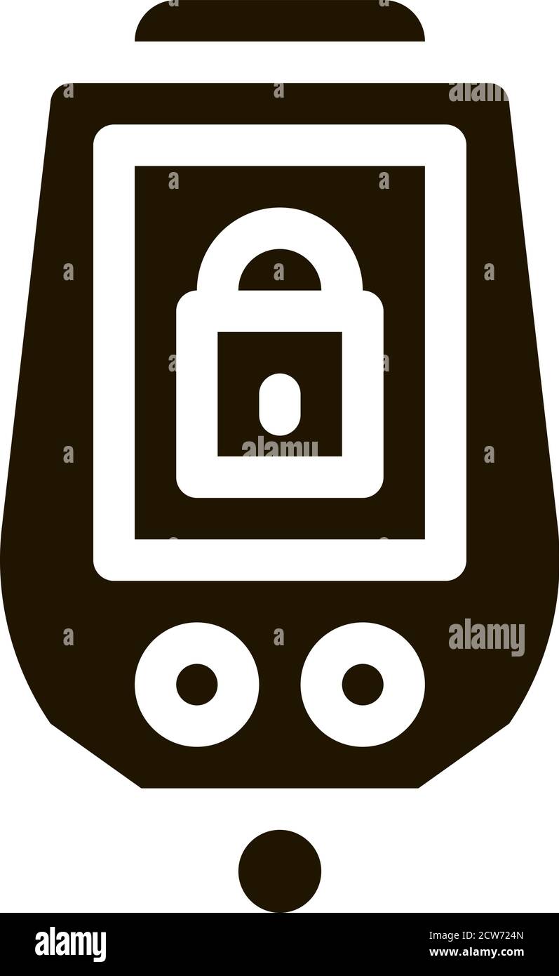 Illustration du glyphe vectoriel de l'icône de cadenas d'alarme sécurisée Illustration de Vecteur