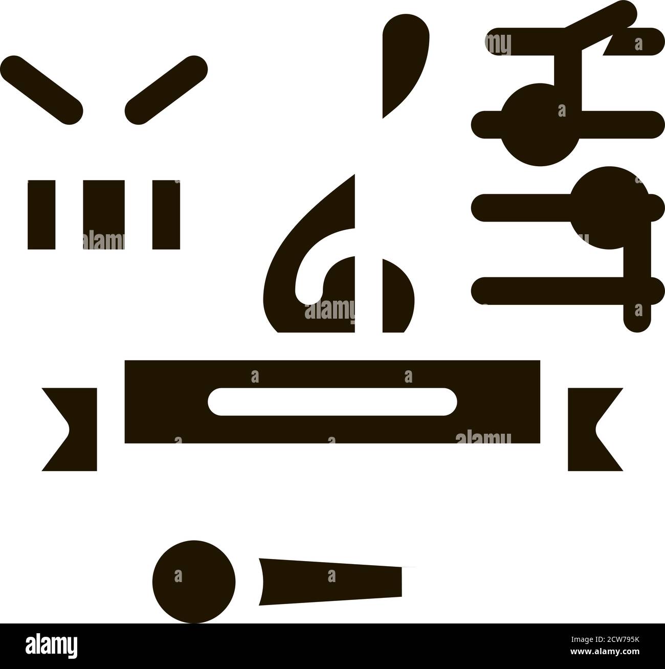 Leçons de musique icône de graduation Illustration du scénario de glyphe Illustration de Vecteur