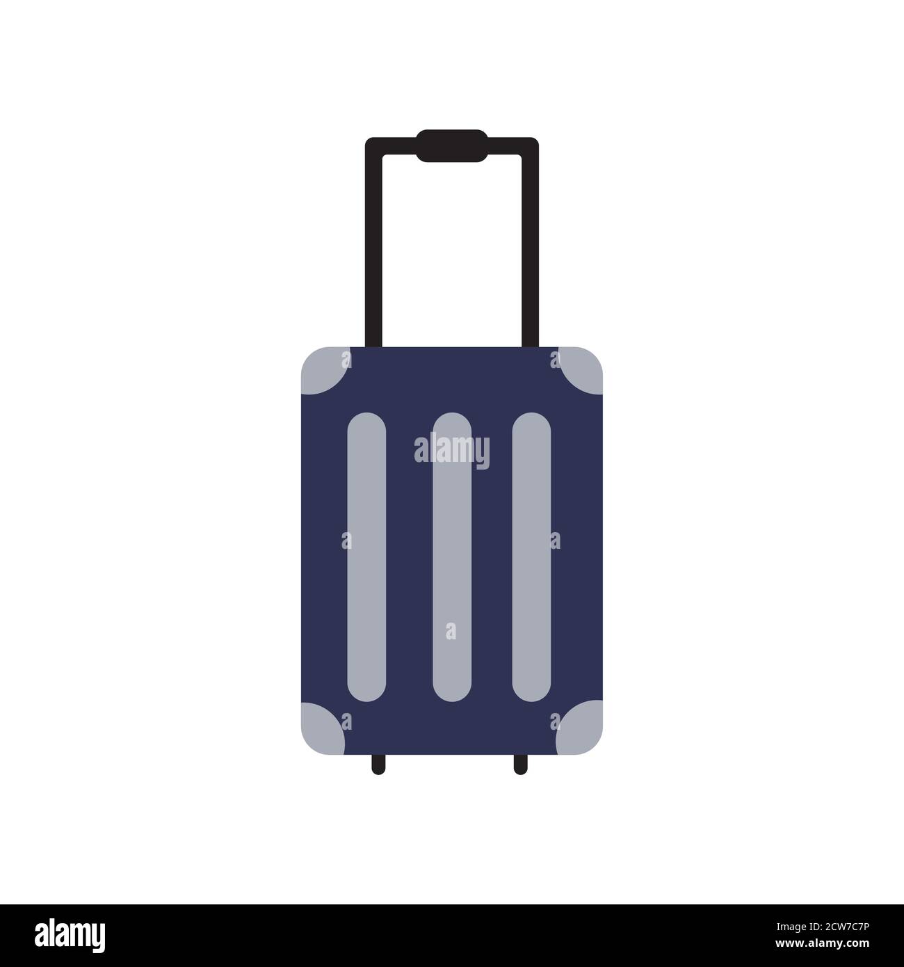 Illustration vectorielle de valise rose de style plat. Sac à bagages avec chariot isolé. Vacances d'été, séjour, concept de voyage Illustration de Vecteur