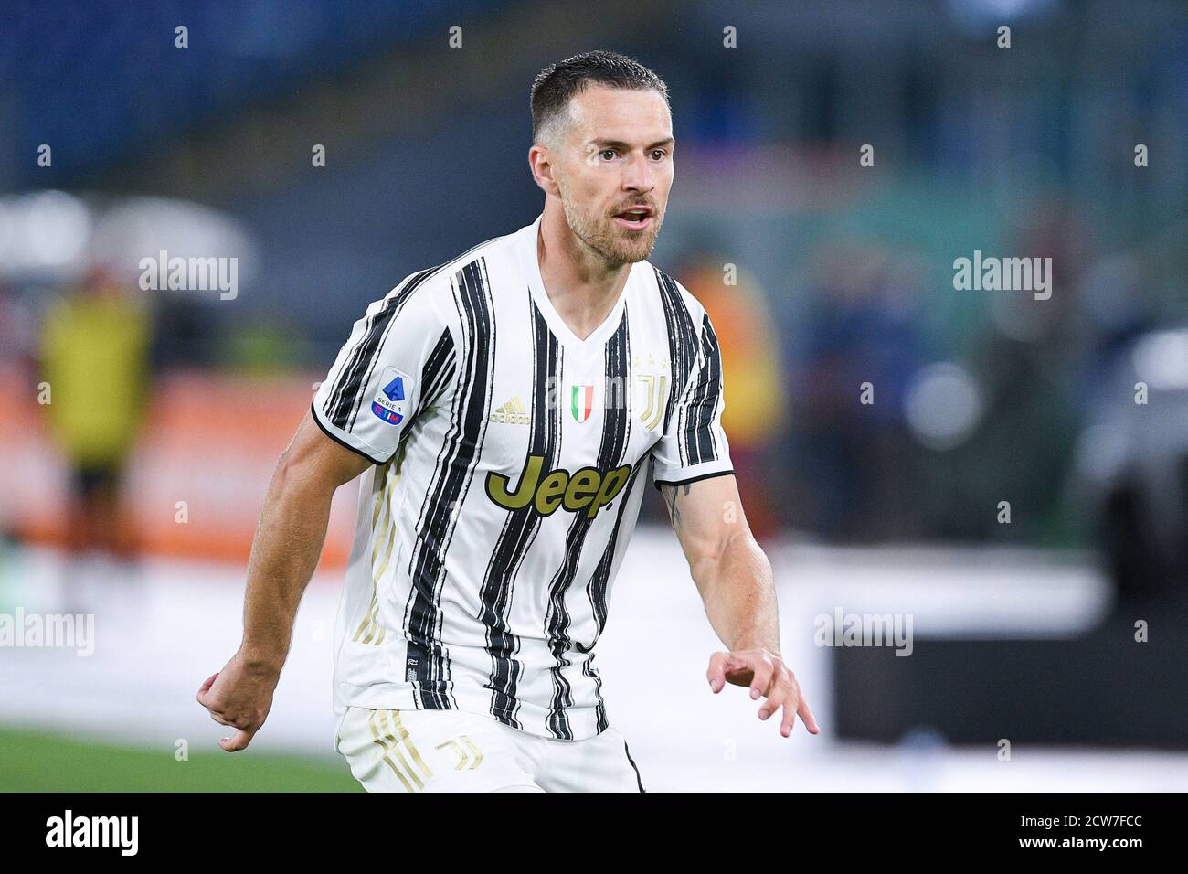 Rome, Italie. 27 septembre 2020. Aaron Ramsey de Juventus FC pendant la série UN match entre Roma et Juventus au Stadio Olimpico, Rome, Italie, le 27 septembre 2020. Photo de Giuseppe Maffia. Crédit : UK Sports pics Ltd/Alay Live News Banque D'Images