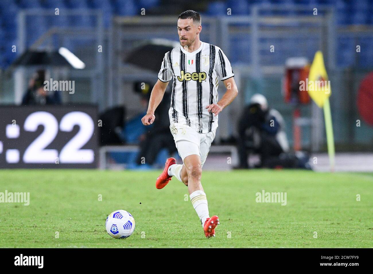 Rome, Italie. 27 septembre 2020. Aaron Ramsey de Juventus FC pendant la série UN match entre Roma et Juventus au Stadio Olimpico, Rome, Italie, le 27 septembre 2020. Photo de Giuseppe Maffia. Crédit : UK Sports pics Ltd/Alay Live News Banque D'Images