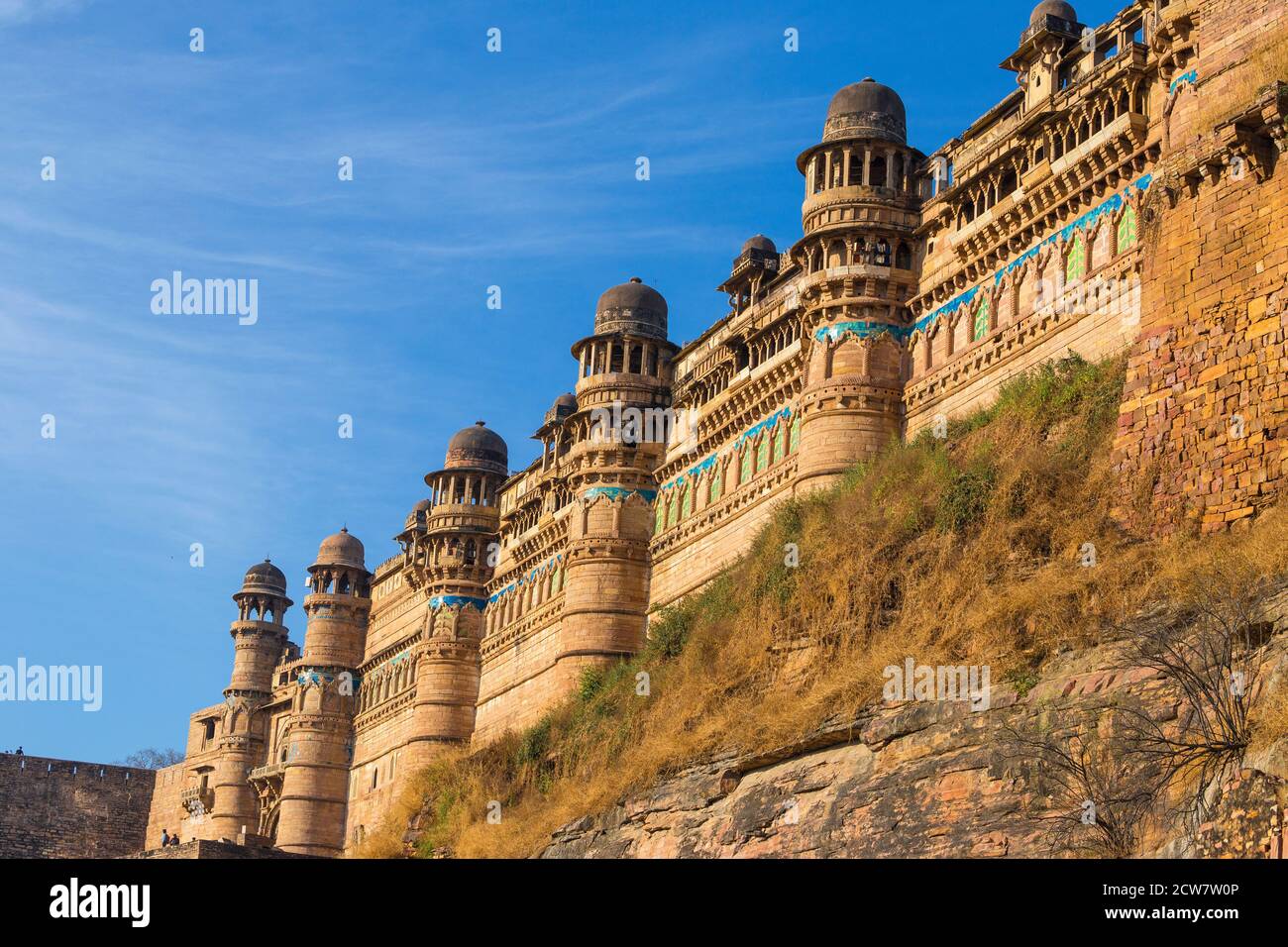 L'Inde, le Madhya Pradesh, fort de Gwalior Gwalior,, Man Singh Palace Banque D'Images