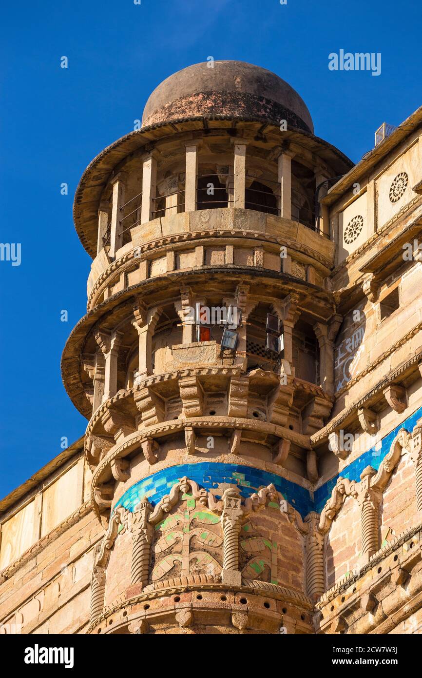 L'Inde, le Madhya Pradesh, fort de Gwalior Gwalior,, Man Singh Palace Banque D'Images