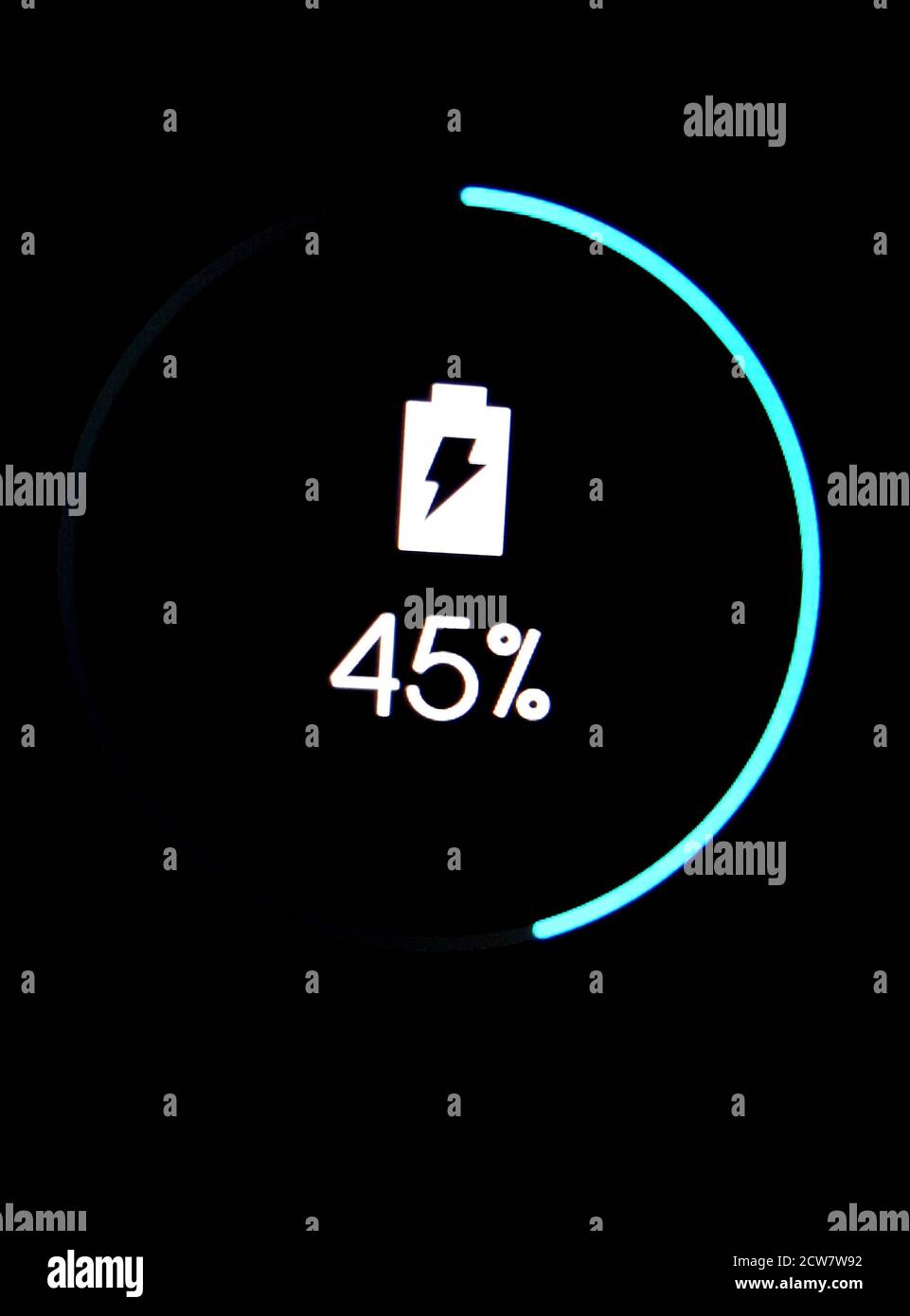 indicateur de niveau de charge de la batterie sur l'écran du smartphone Banque D'Images