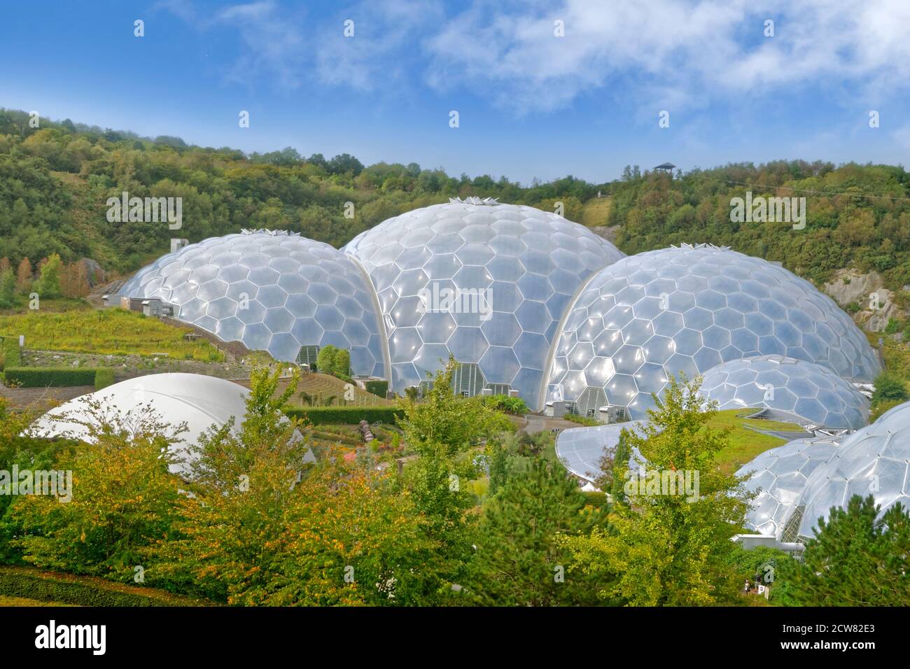 Le projet Eden biomes, Bodelva près de St. Austell, Cornouailles, Angleterre. Banque D'Images