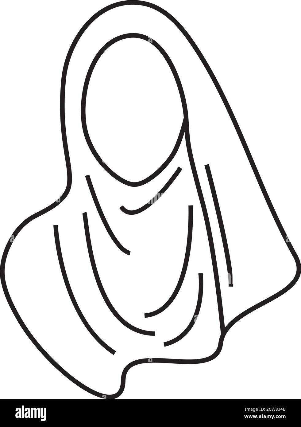 Hijab icône dessin graphique illustration vecteur isolé Illustration de Vecteur