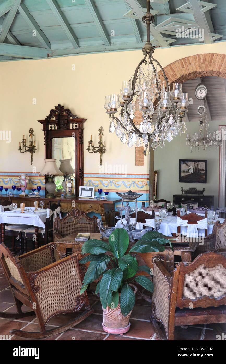 Restaurant de style colonial à Trinidad Cuba Banque D'Images