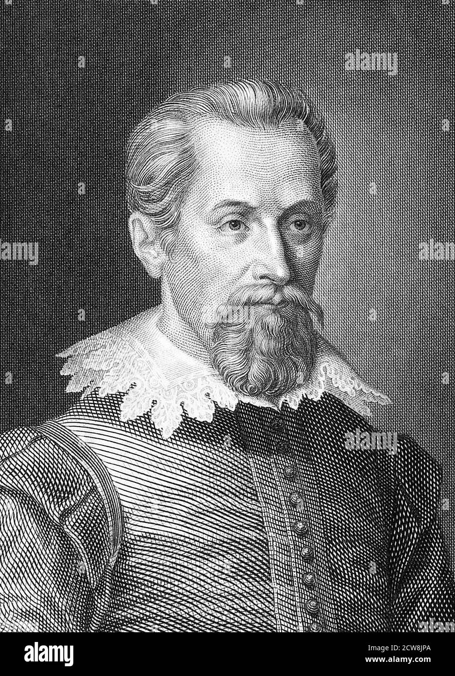 Portrait de l'astronome allemand Johannes Kepler (1571-1630), gravure du XIXe siècle Banque D'Images