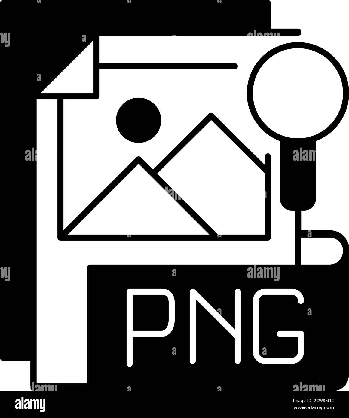 Icône linéaire noire du fichier PNG Illustration de Vecteur