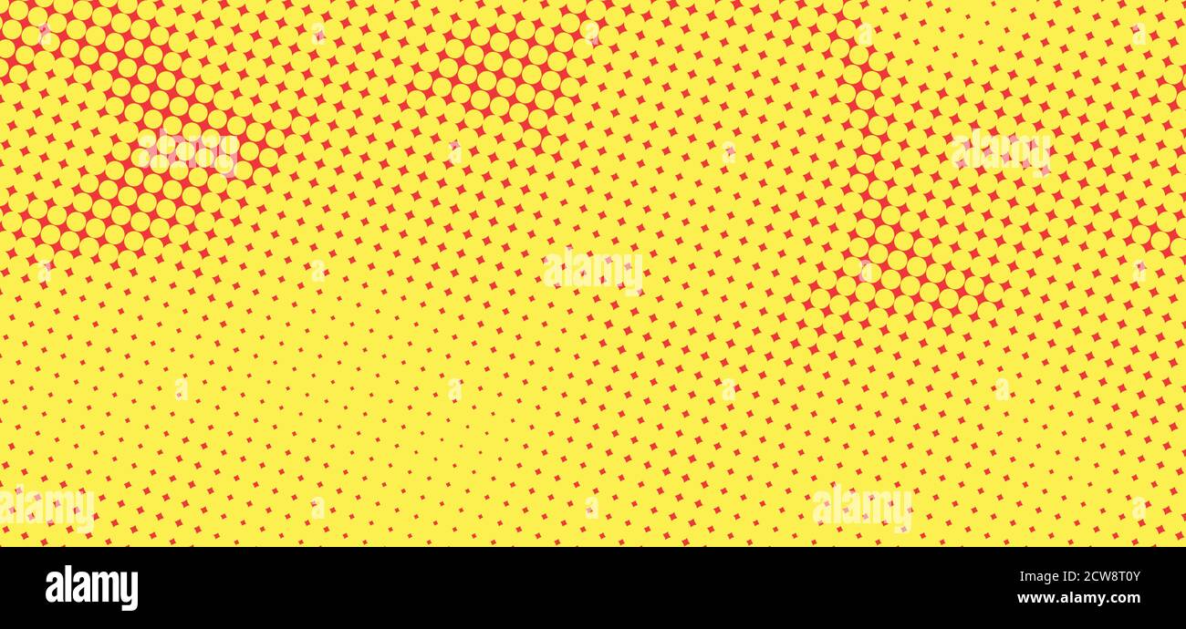 Résumé simple jaune et rouge pop art fond texturé. Motif graphique vectoriel rétro Illustration de Vecteur