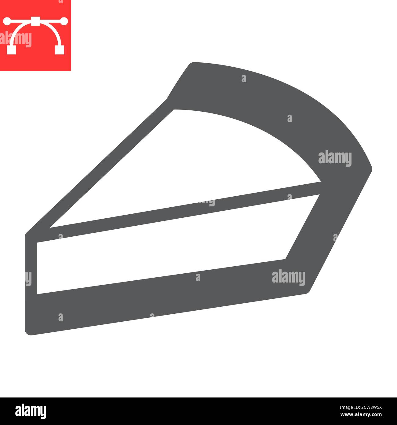 Icône de glyphe de cheesecake, dessert et gâteau, morceau de graphique vectoriel de signe de cheesecake, icône modifiable de trait plein, eps 10. Illustration de Vecteur