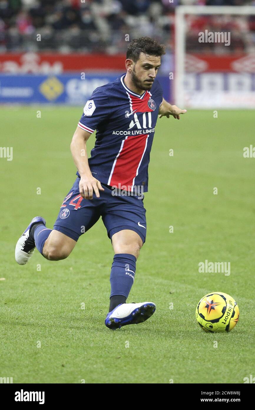Alessandro Florenzi du PSG lors du championnat français Ligue 1, match de football entre le Stade de Reims et Paris Saint-Germain le 27 septembre 2020 Banque D'Images