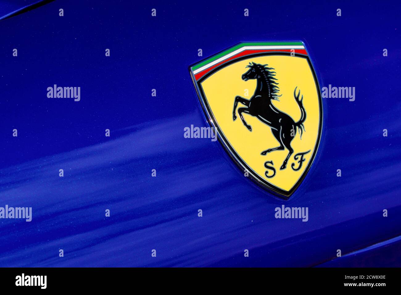 Badge du bouclier du cheval de Pancing de Ferrari Banque D'Images