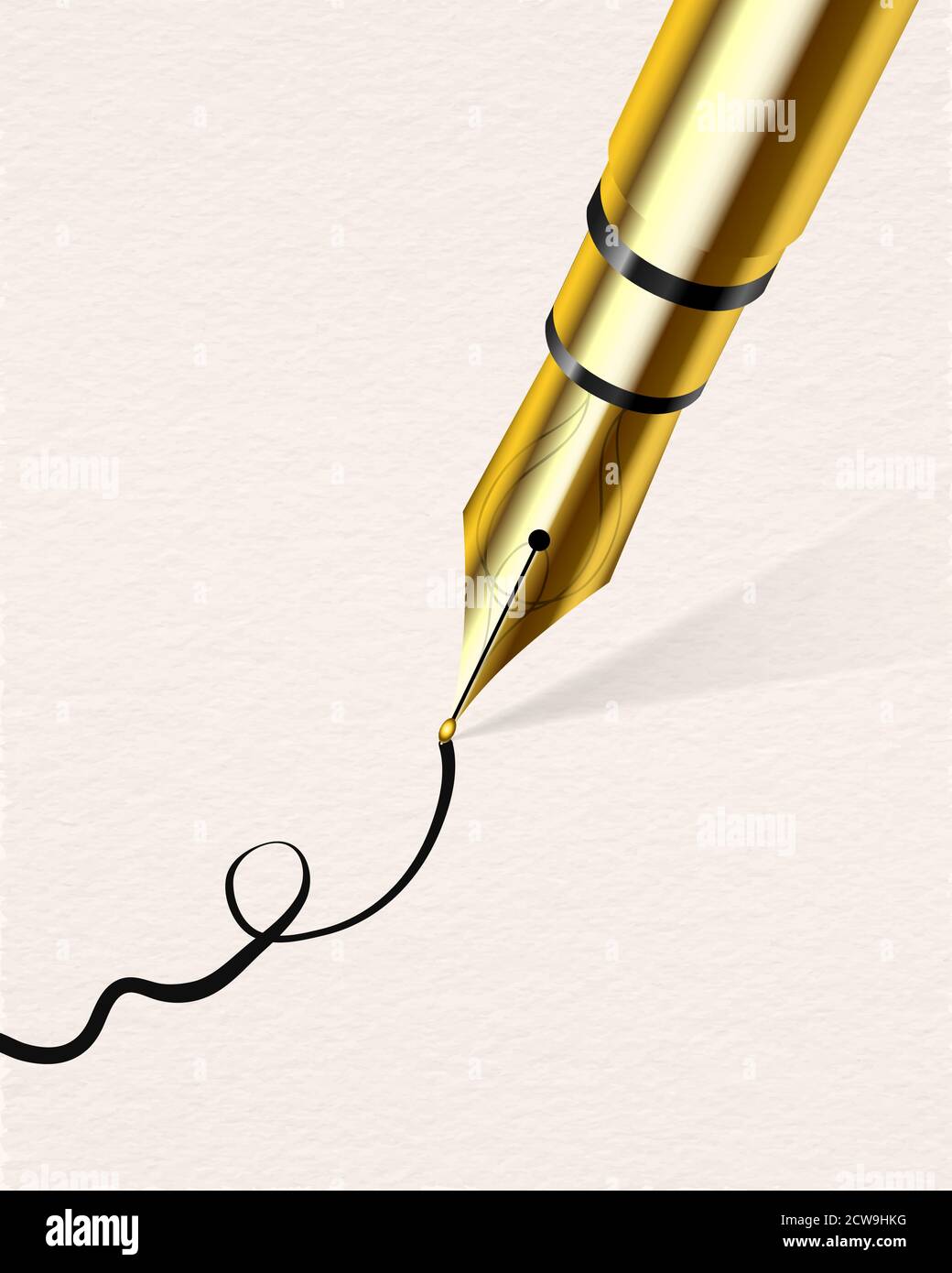 Un stylo écrivant sur le papier Illustration de Vecteur