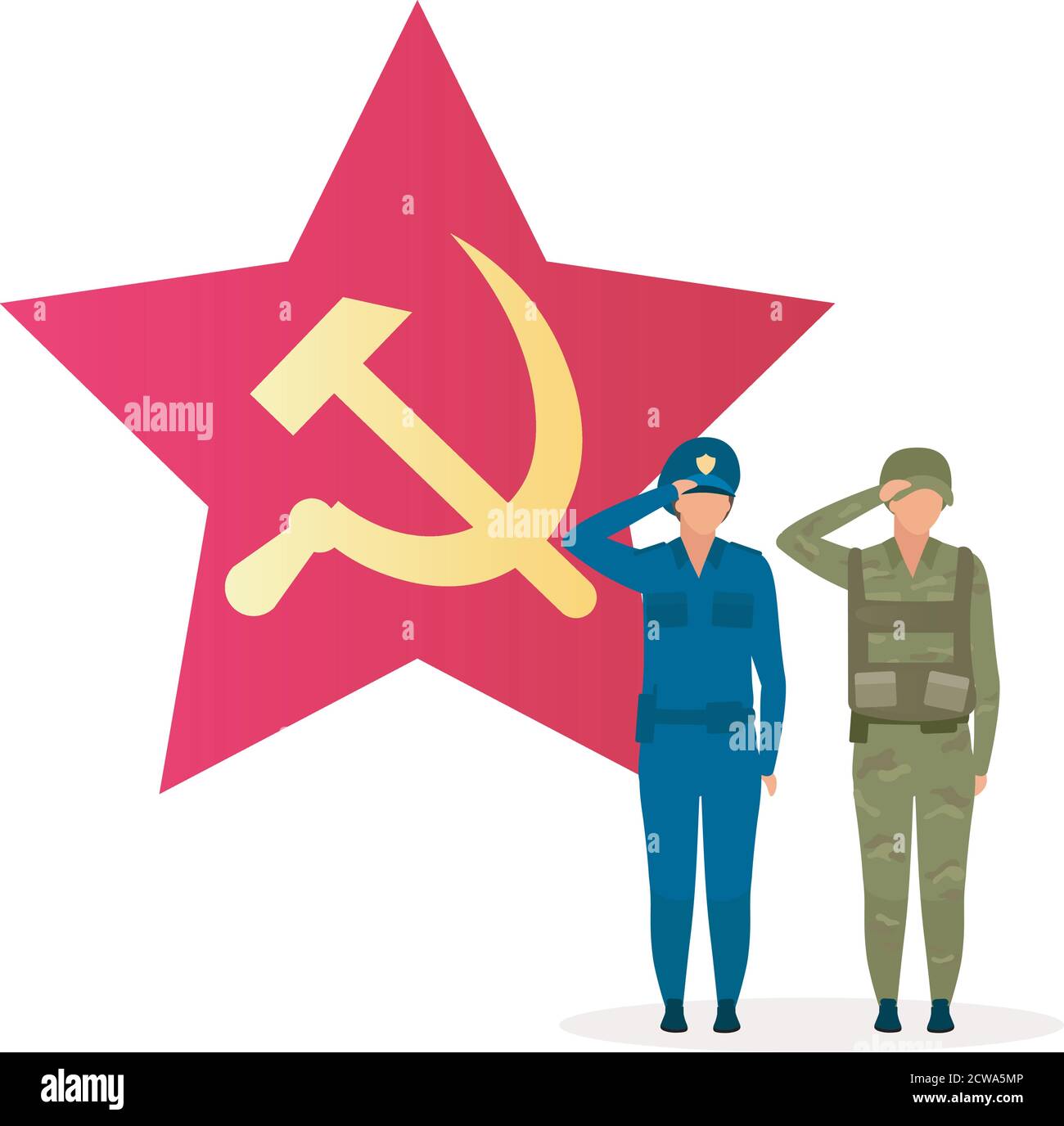 Illustration vectorielle plate de la métaphore du système politique communiste Illustration de Vecteur