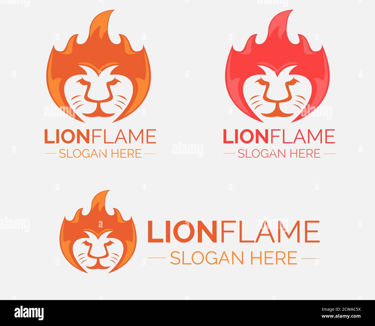 Illustration de la conception vectorielle du modèle de logo Lion Flame pour les entreprises ou société Illustration de Vecteur