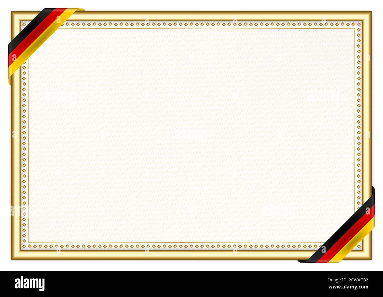 Cadre horizontal et bordure avec drapeau allemand, éléments de modèle