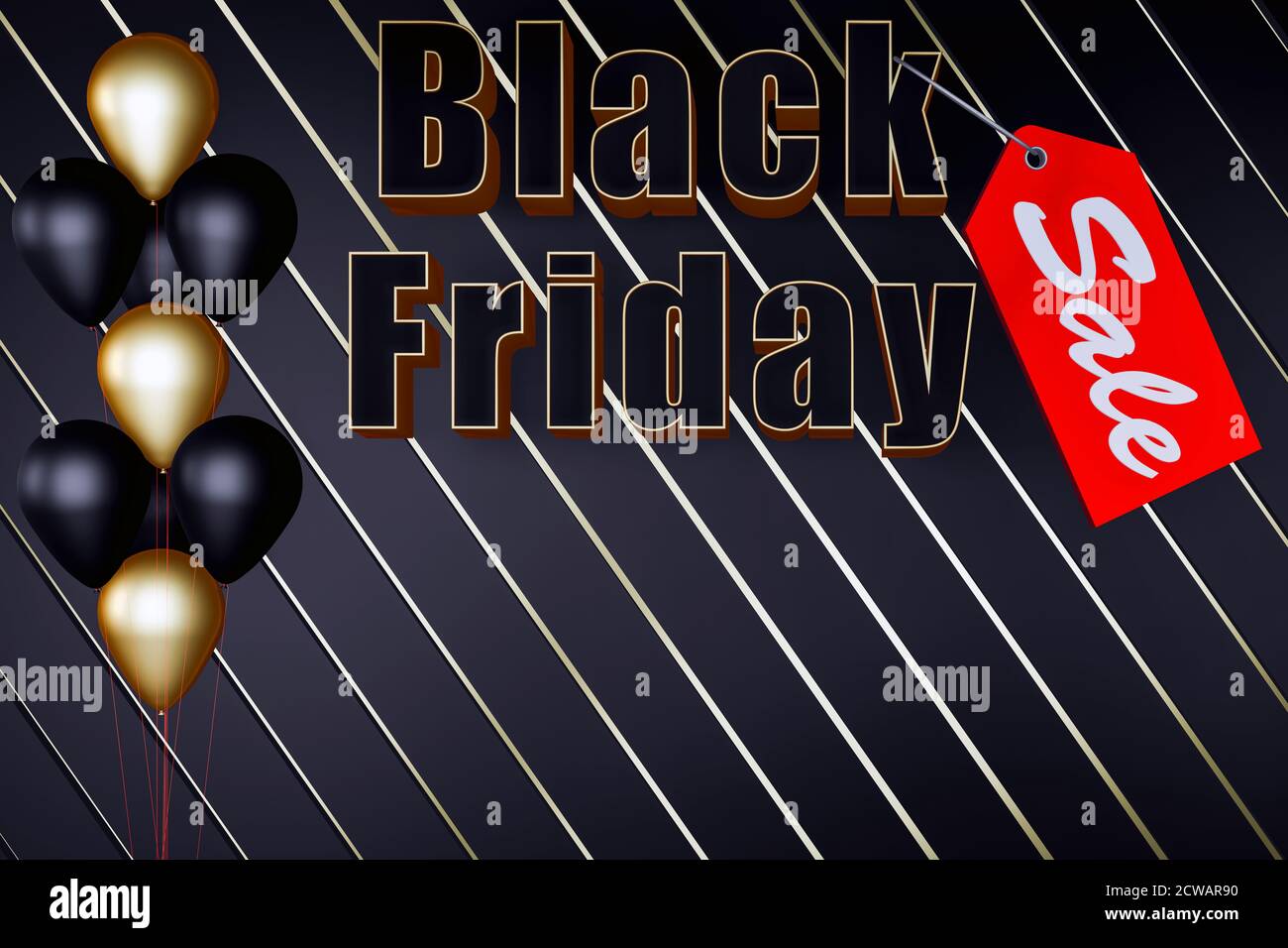 billet de vente du vendredi noir illustration du vendredi noir texte du vendredi 3d noir avec espace pour le texte ajouté Banque D'Images