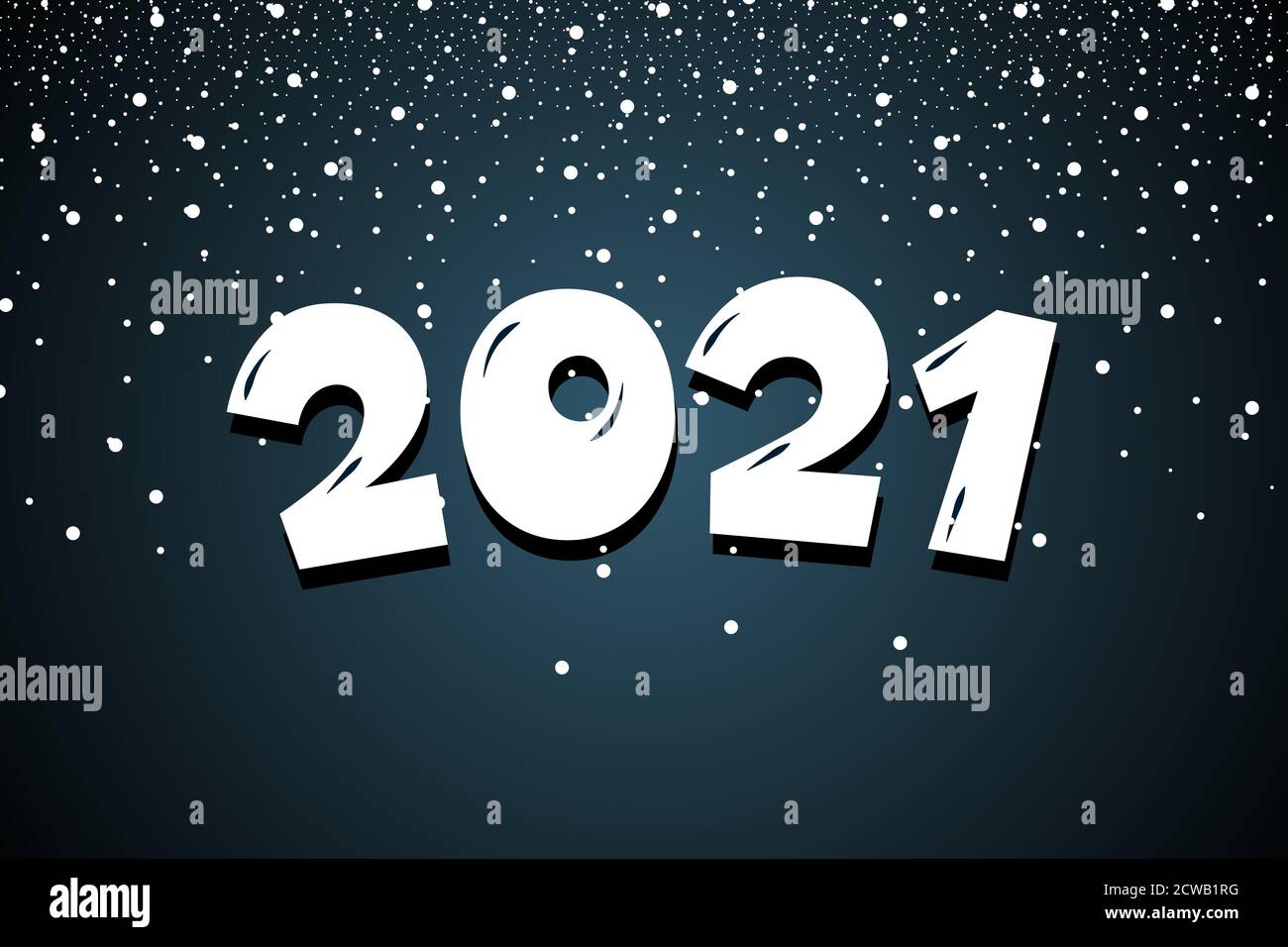 2021 caricature de texte dessinée à la main avec de la neige. Carte de vœux de bonne année et de joyeux Noël. Illustration eps vectorielle de Noël colorée Illustration de Vecteur