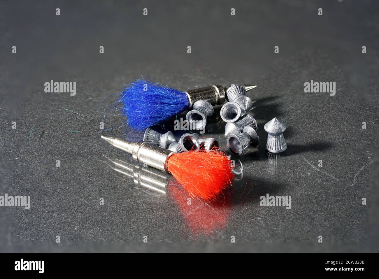 Gros plan des munitions pour pistolets pneumatiques Banque D'Images