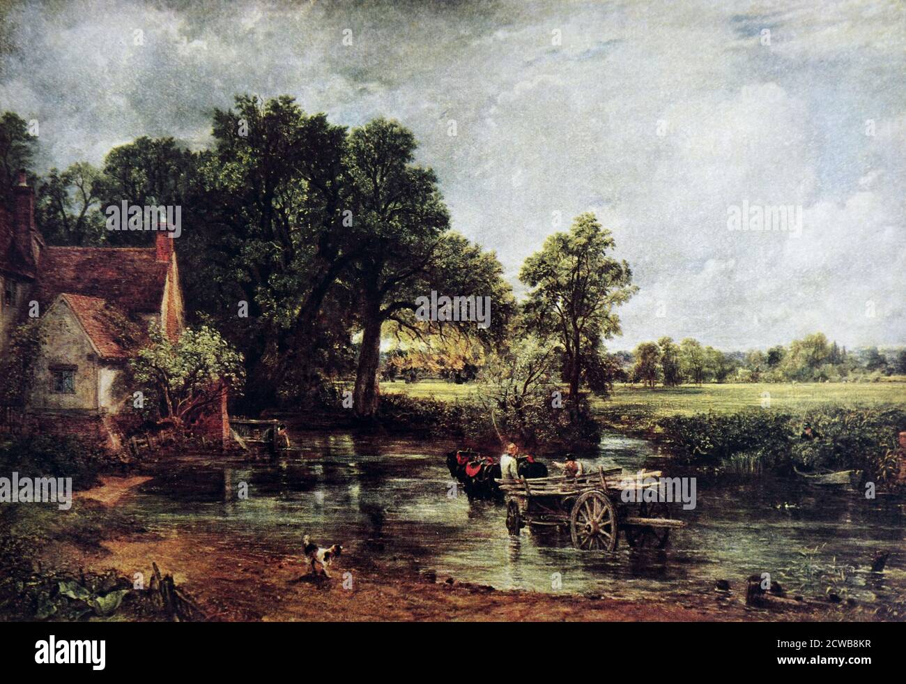 Tableau intitulé « The Haywain » par John Constable. John Constable (1776-1837) un peintre de paysage anglais Banque D'Images