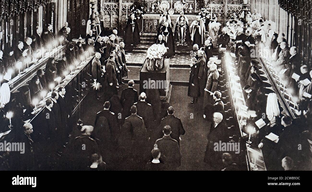 Photographie prise pendant le cortège funéraire d'État de George V. Banque D'Images