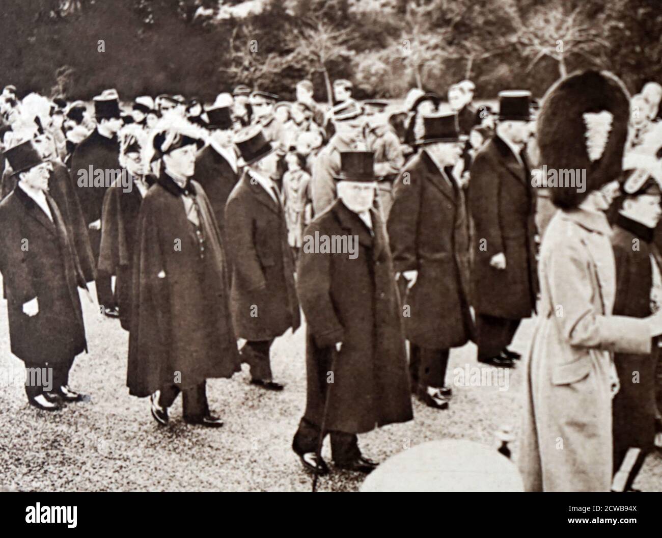 Photographie prise pendant le cortège funéraire d'État de George V. Banque D'Images