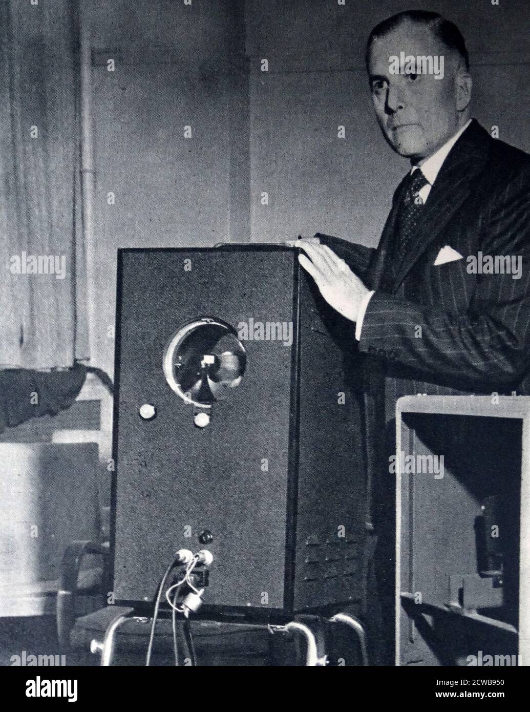 Photographie prise lors de la démonstration de la projection télévisée de Philips Electricals définir Banque D'Images