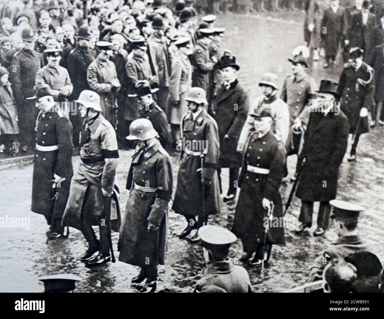 Photographie prise pendant le cortège funéraire d'État de George V. Banque D'Images