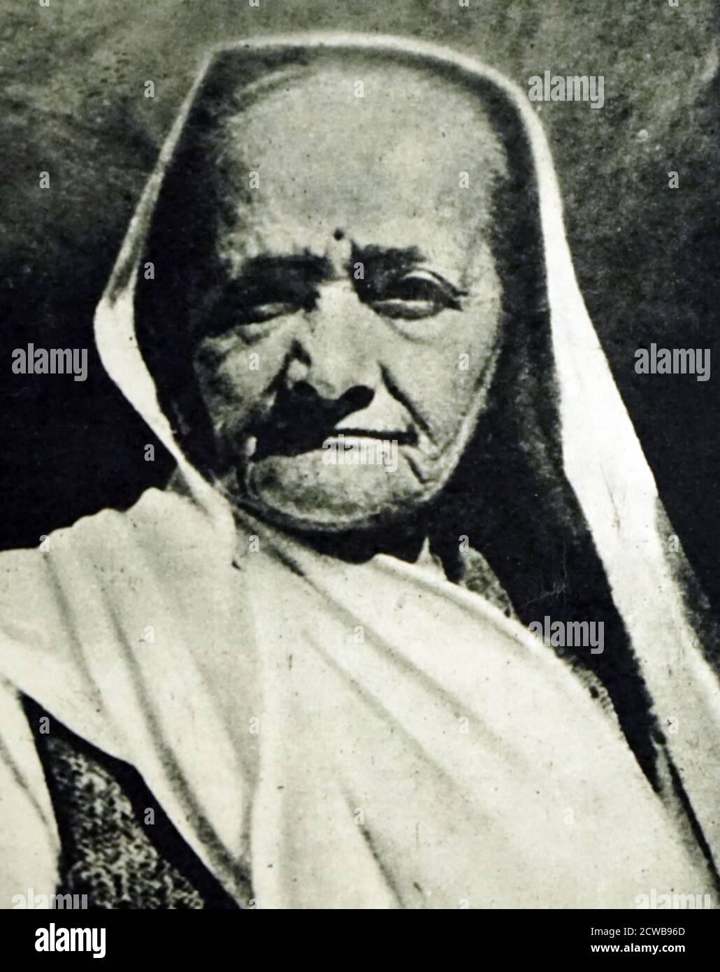 Photographie de Kasturba Gandhi. Katurbai 'Katurba' Mohandas Gandhi (1869-1944) militante politique indienne et épouse du Mahatma Gandhi Banque D'Images