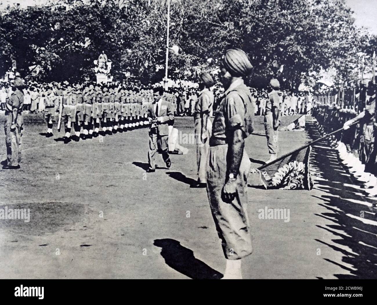 Photographie prise au cours de la cérémonie d'adieu à l'Armée britannique En Inde Banque D'Images