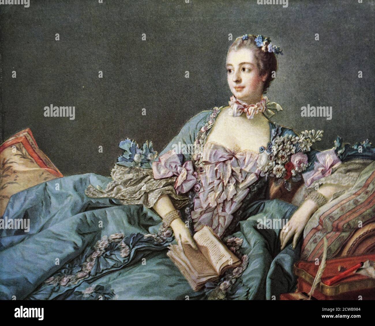 Portrait de Madame de Pompadour par François Boucher. François Boucher (1703-1770) peintre, dessinateur et graveur français Banque D'Images