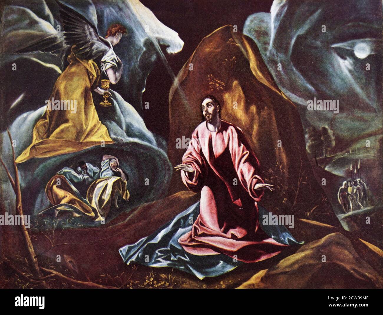 Peinture intitulée « Christ in Gethsemane » par El Greco. Domenikos Theotokopoulos (1541-1614) peintre, sculpteur et architecte grec de la Renaissance espagnole. Banque D'Images