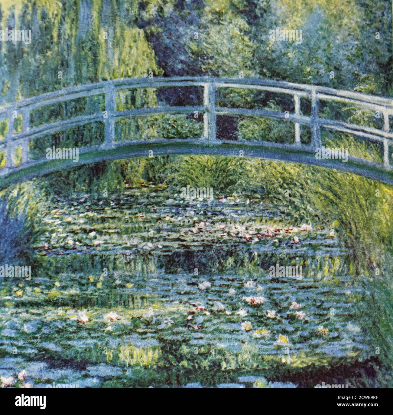 Peinture intitulée « les lilas et le pont japonais » de Claude Monet. Oscar-Claude Monet (1840-1926) un peintre français Banque D'Images