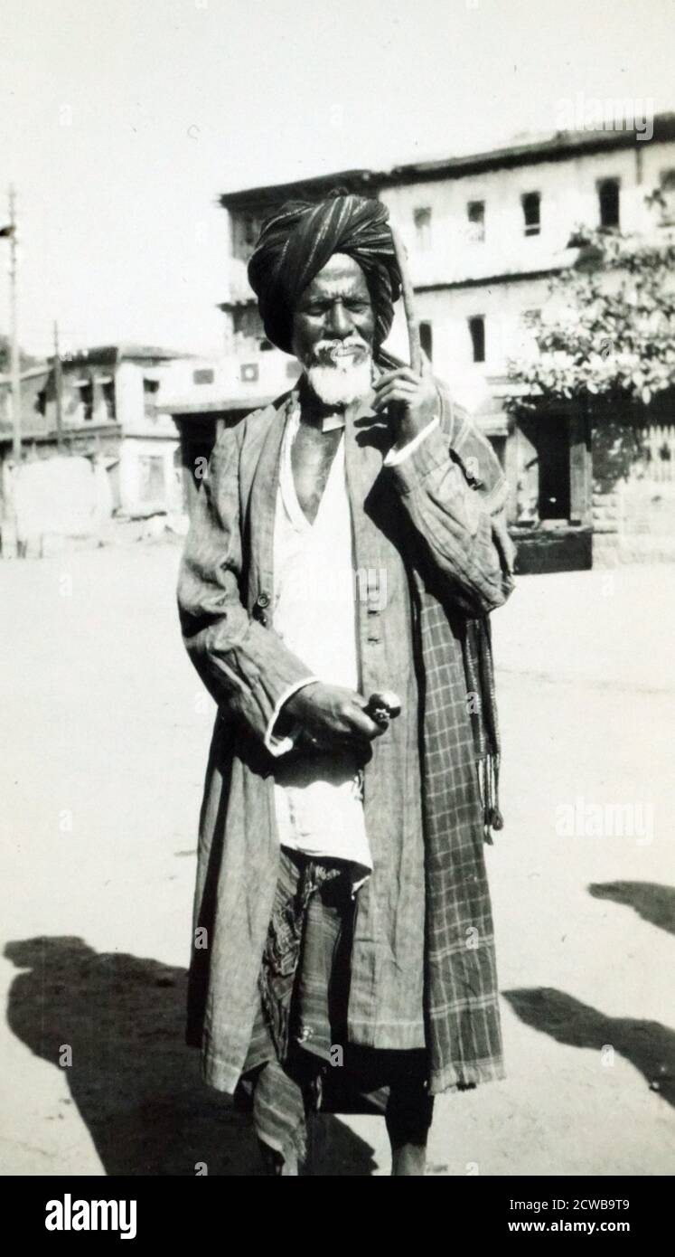 Photographie d'un fakir, un ascétique religieux hindou qui vit uniquement sur l'aumône. Banque D'Images