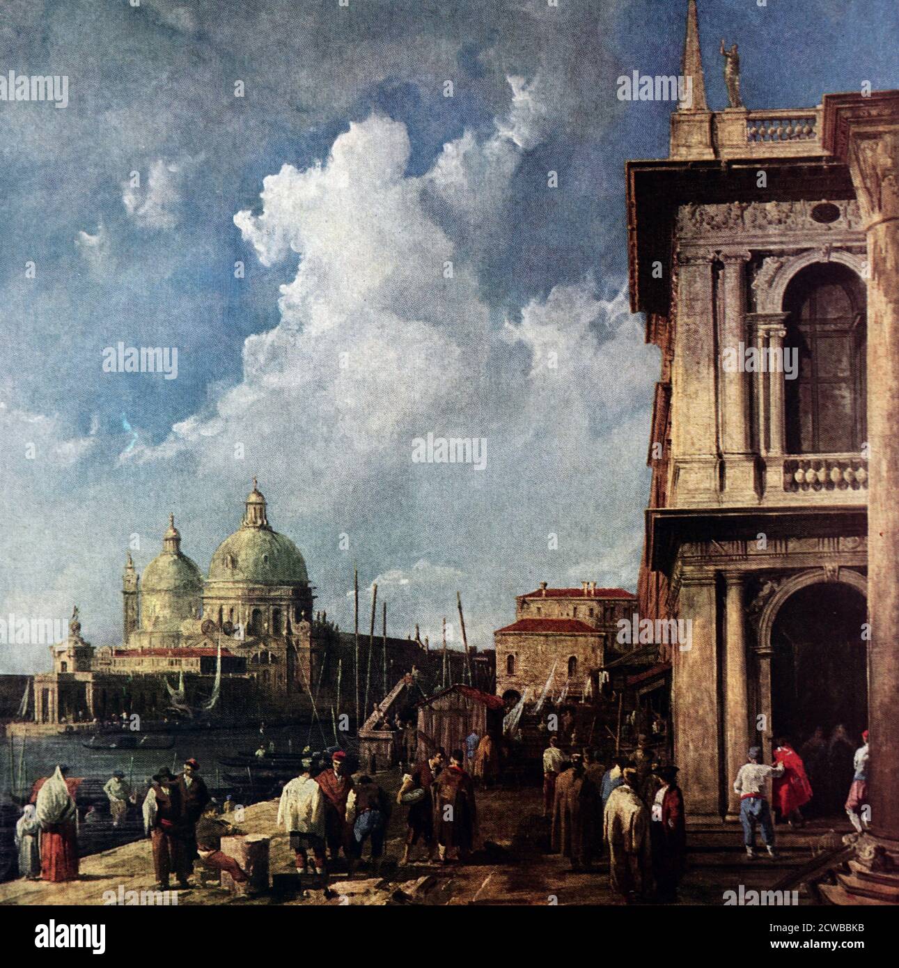 Scène à Venise ; huile sur toile (Piazzetta) par Giovanni Antonio Canaletto (18 octobre 1697 - 19 avril 1768) Banque D'Images
