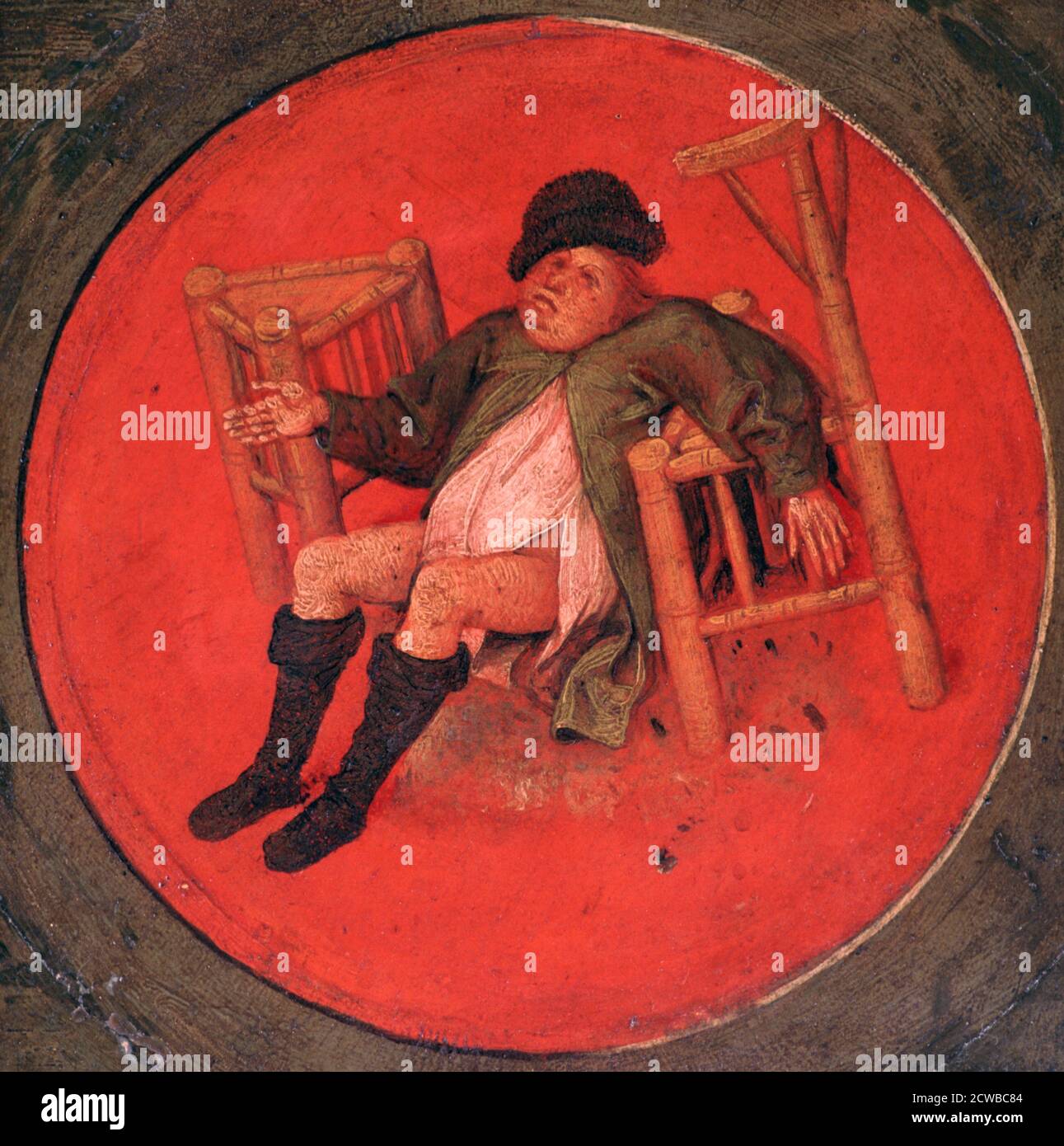 Pieter Bruegel le proverbe flamand de l'aîné, c1558-1560. Détail de 'douze proverbes flamands'. Du Musée Mayer van der Berg, Anvers, Belgique. Banque D'Images